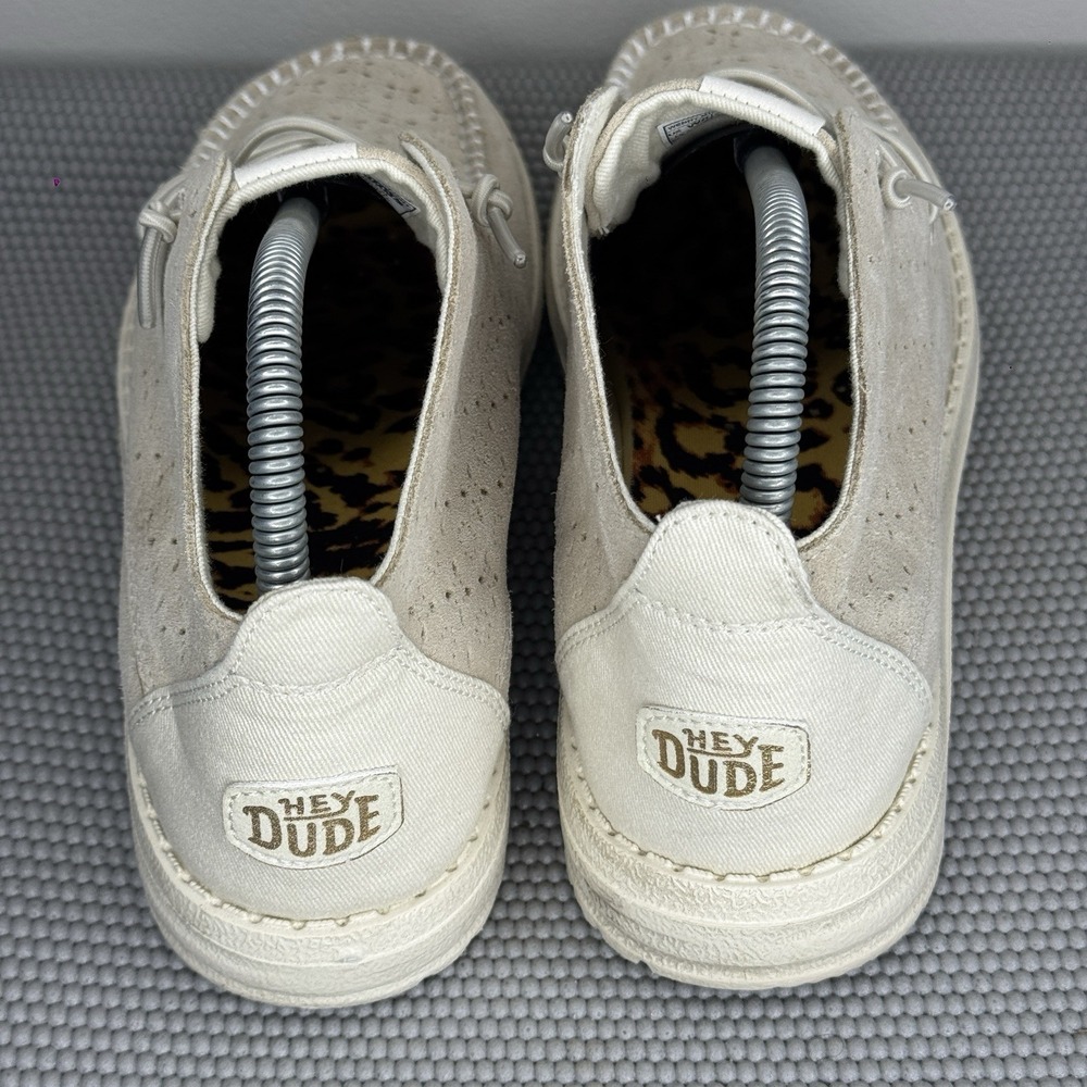 Hey Dude Women's Size 8 Wendy Mid Suede Boho Ivory Lightweight Comfort Shoes - Picture 3 of 8